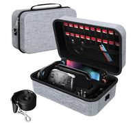 ivoler Pochette de Transport Tout-en-Un pour Nintendo Switch 2, Housse de Protection Rigide de Grande Capacité avec Bandoulière, Rangement Console, Manette, Accessoires et 20 Cartouches de Jeu, Gris
