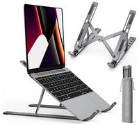 ivoler Support Ordinateur Portable, Support PC Portable Pliable à Surélever 6 Angles Réglable, Antidérapant en Aluminium Ventilé Stand Compatible avec Laptop, Tablet - Gris