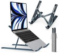 ivoler Support Ordinateur Portable, Support PC Portable Pliable à Surélever 6 Angles Réglable, Antidérapant en Aluminium Ventilé Stand Compatible avec Laptop, Tablet - Bleu Nuit