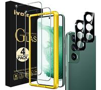 ivoler Verre Trempé Compatible avec Samsung Galaxy S22 5G (Pas pour s22 Plus), avec [2 pièces] Caméra Arrière Protecteur et Kit Installation Offert, Installation en 30 Secondes, 2 Pack