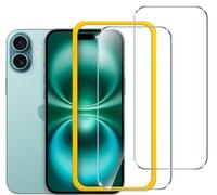 ivoler Verre Trempé pour iPhone 16 Plus/iPhone 15 Plus 6.7 Pouces avec 2 Pièces Verre Trempé, avec Kit Installation Offert, Film de Protection d’écran [Anti Rayures]