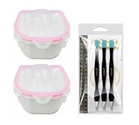 IVON Lot de 2 bols à ongles et 3 cuticules, dissolvant de vernis à ongles Soak Off Gel Polish Remover Bol de manucure et poussoir à cuticules en caoutchouc