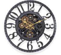 IvoQ Horloge murale industrielle avec engrenages mobiles - Look vintage robuste - Rétro - Parfait pour le salon, le bureau et la chambre à coucher - Attrape-regard unique