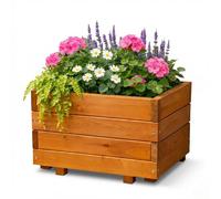 IvoQ Jardinière carrée en bois - Pour intérieur et extérieur - Pot de fleurs en bois de luxe - Certifié FSC - 40 x 40 x 32 cm