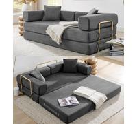 ivoros Canapé-lit convertible, canapé-lit pliable en velours côtelé avec cadre de forme fixe, matelas de sol pliable, canapé de compression pour salon, chambre à coucher, pas de montage nécessaire