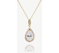 Ivory & Co Ivory & Co Gold Belmont And Crystal Teardrop Pendant