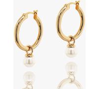 Ivory & Co Ivory & Co Golden Black Newark Statement Hoop Pearl Earrings