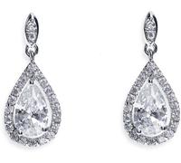 Ivory & Co Ivory & Co Rhodium Belmont And Crystal Teardrop Earring
