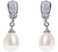 Ivory & Co Ivory & Co Rhodium Serrano And Pearl Classic Drop Earrings