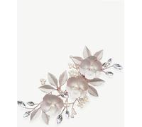 Ivory & Co Ivory & Co Rose Gold Gardenia Crystal And Pearl Enamelled Floral Clip Rose Gold One