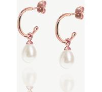 Ivory & Co Ivory & Co Rose Gold Harrow Modern Pearl Hoop Earrings