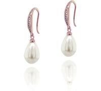 Ivory & Co Ivory & Co Rose Gold Salford Crystal And Pearl Drop Earrings
