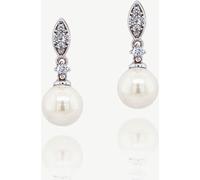Ivory & Co Ivory & Co Silver Dublin Crystal And Pearl Drop Earring