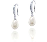 Ivory & Co Ivory & Co Silver Salford Crystal And Pearl Drop Earrings