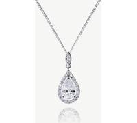 Ivory & Co Ivory & Co Silver Tone Belmont and Crystal Teardrop Pendant