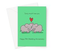 Ivory Much Love You Happy 14th Wedding Anniversary Greeting Card | Ivory 14 Year Funny Anniversary Card, Fourteenth Anniversary Card For Husband Or Wife, Him Or Her, Ivory Joke Anniversary Card