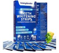 IvorySmile Lot de 28 bandes blanchissantes professionnelles pour dents blanches, blanchiment des dents sensibles, blanchiment des dents, sans peroxyde, 28 pièces