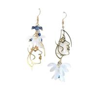 IVSDCFVLK Boucles d’oreilles pour femmes fleurs Bohême mode de femmes suspendues longues pompons fleurs de strass cadeaux de mariage féminin