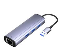 IVSHOWCO Adaptateur USB-C vers Ethernet, Adaptateur réseau LAN Gigabit Ethernet 4 en 1 Type-C, hub multiport USB-C 3.0 pour iPhone 15 Compatible avec MacBook Pro 2020/2019/2018/2017 et MacBook Air