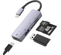 IVSHOWCO Lecteur de Carte Micro SD/SD pour iPhone [Certifié Apple MFi], Adaptateur de câble OTG pour Appareil Photo USB avec Charge, pour iPhone 13 12 11 XR X XS 8 7 Plus iPad air…