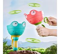 Ivtivfu 2PCS Manual Capture Game mit 12 Scheiben, Flying Disc Launcher Spielzeug, Outdoor-Spielzeug für Kinder im Alter Von 3-12, Kleinkind Chasing Spielzeug, Familie Spielzeug für Weihnachten