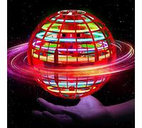 Ivtivfu Boule Volante (Rouge, Amélioré) : Jouet Flying Orb Ball avec LED, UFO Spinner Boomerang Magique, Cadeau Extérieur pour Enfant Garçon Fille 6 7 8 9 10 11 12 Ans