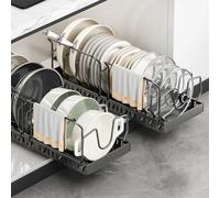 IVTUVTI Ensemble de 2 casseroles et poêles Organisateur avec 2 supports de poignée, Organisateur de couvercle coulissant avec 10 séparateurs de couvercle réglables (Noir)