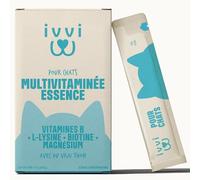 ivvi Essence Multivitaminée pour Chats - Snack crémeux au Vrai Thon - avec vitamines B, vitamines A, D3, E, biotine, L-lysine, magnésium & Moule Verte - 30 x 15 g
