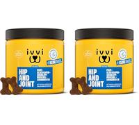 ivvi - Hip and Joint - Articulations, Anti-Arthrose - Complément Alimentaire pour Chien, Hautement Concentré - MSM, Moule à Lèvres Vertes, Glucosamine - 60 Friandises au Poulet, 270g (Lot de 2)