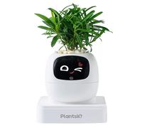 Ivy AI Pot de fleurs intelligent avec émoji, robot de plantation intelligent pour plantes d’intérieur, pot de fleurs style Tamagotchi, décoration intérieure élégante Plantagotchi (Ivoire)