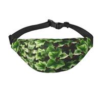 Ivy Blossoms Tree Ceinture réglable Sac banane tendance résistant à l'eau Sac banane de randonnée Sac banane pour les voyages, la course à pied, la randonnée, le cyclisme, noir, One Size