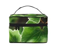 Ivy Blossoms Trousse de maquillage de voyage portable avec fermeture éclair pour trousse de maquillage grande capacité en polyester, noir, taille unique, Noir/blanc, One Size