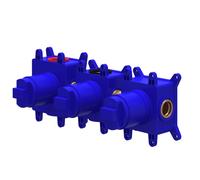 IVY Boîte d’encastrement - pour mitigeur thermostatique encastré - 2 robinets d’arrêt - symmetry - bleu foncé 6299010