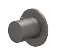 IVY Bond Élément de finition - pour robinet de douche - à passage direct - robinet d'arrêt - symmetry - rosace ronde - Noir métal brossé PVD 6202606