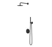 IVY Bond Ensemble de douche de pluie - encastré - inverseur d'arrêt 2 voies - bras de plafond 15 cm - douche de tête slim ronde 25 cm - support avec sortie - flexible de douche 150 cm - douchette à ma