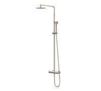 IVY Bond Ensemble de douche de pluie - montage apparent - pomme de douche principale medium 30 cm - douchette satin spray - Nickel brossé PVD CSB1GNCF