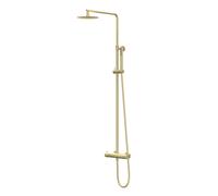 IVY Bond Ensemble de douche pluie - apparent - pomme de douche principale medium 30cm - douchette bâton Finition or brossé mat PVD CSB1MPAF