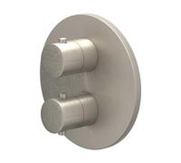 IVY Bond Partie apparente - pour mitigeur thermostatique encastré - inverseur d'arrêt 3 voies - rosace ronde - Nickel brossé PVD 6201203