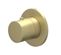 IVY Bond Partie de finition - pour melangeur de douche encastrable - robinet d'arrêt - symétrie - rosace ronde - Or brossé mat PVD 6202574
