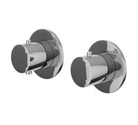 IVY Bond Partie de finition - pour thermostat encastrable - 2 voies - inverseur avec arrêt - symétrie - rosace ronde - Chrome 6201361