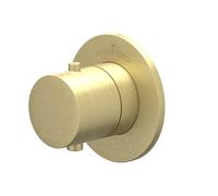 IVY Bond Partie de finition - pour thermostat encastrable - symétrie - rosace ronde - Or brossé mat PVD 6202414