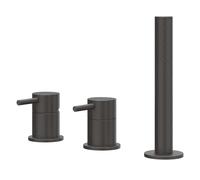 IVY Concord Combinaison de bord de baignoire - 3 voies - mitigeur - douchette extractible - sans bec - INOX316 - carbone noir brossé PVD 6301144