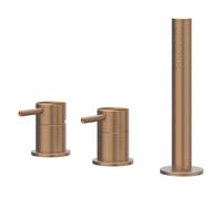 IVY Concord Combinaison de bord de baignoire - 3 voies - mitigeur - douchette extractible - sans bec - RVS316 - cuivre mat brossé PVD 6301143