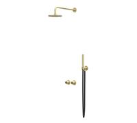 IVY Concord Ensemble de douche pluie - encastré - symmetry - inverseur-stop 2 voies - bras de plafond 30 cm - douche de tête medium 30 cm - support avec sortie - flexible de douche 150 cm - douchette