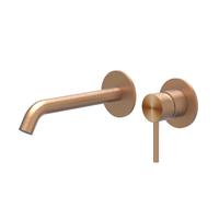 IVY Concord Partie apparente - mitigeur de lavabo - 2 trous - encastré - montage mural - bec courbé - coldstart - RVS316 - cuivre brossé mat PVD 6100363