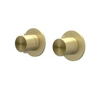 IVY Concord Partie apparente - pour mitigeur thermostatique encastré - inverseur 2 voies - Symmetry - rosace ronde - acier inoxydable 316 brossé or mat PVD 6903252