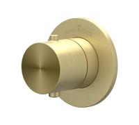 IVY Concord Partie de finition - robinet d'arrêt encastrable de passage - symétrie - rosace ronde - Inox 316 - Or mat brossé PVD 6201222