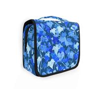 Ivy Electric Blue Sac de voyage avec crochet de suspension Fermeture éclair Organiseur de maquillage vertical sur pied