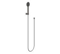 IVY Ensemble de douchette - rond - spray satin - avec support mural réglable - flexible de douche 150 cm - modèle barre - 120 cm - Métal brossé noir PVD 6901106