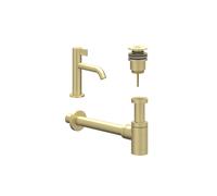 IVY Ensemble de lave-mains - posé - bas - bonde always open - or brossé mat PVD 6901414